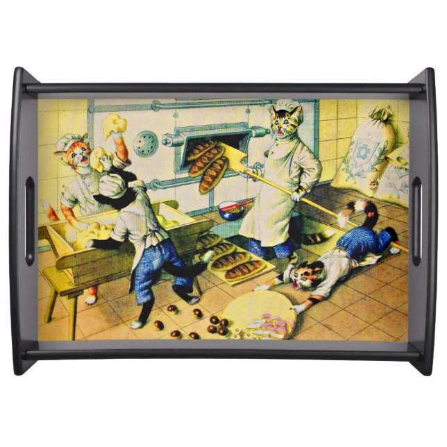 Mainzer chaotic bakery cats print serving tray (Front)