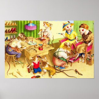 Mainzer mice cobblers and shoe store print