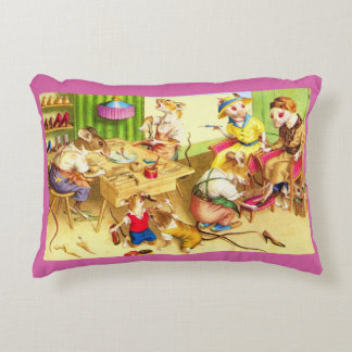 Mainzer mice cobblers and shoe store print accent pillow