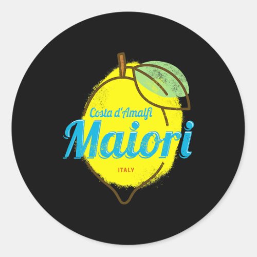 Maiori Costa dAmalfi Lemon Italy Vintage Amalfi Co Classic Round Sticker