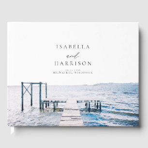MAIRI Lake Pier Destination Watercolor Wedding Guest Book
