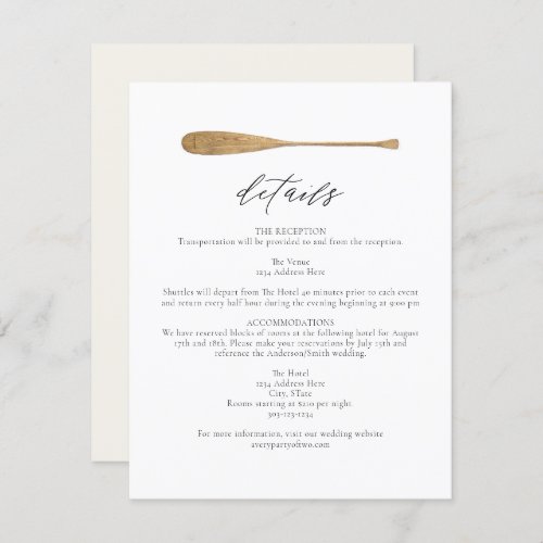 MAIRI Minimalist Boat Lake Themed Wedding Details Invitation