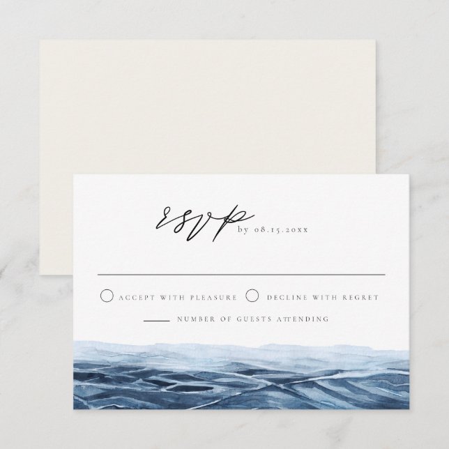 MAIRI Ocean or Lake Destination Wedding RSVP Card (Front/Back)