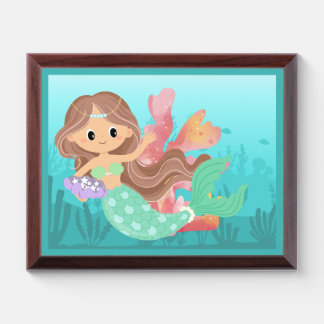 Mairmaid playing in the ocean award plaque
