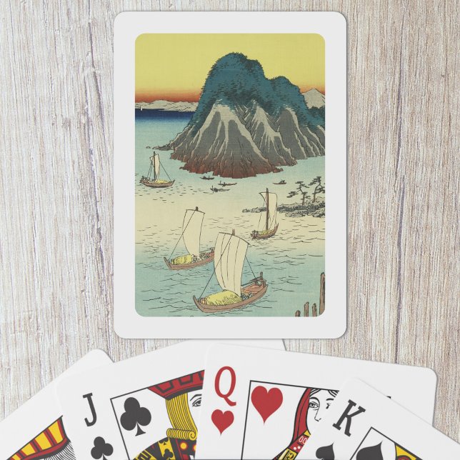 Maisaka, Japan: Vintage Woodblock Print Poker Cards (Maisaka, Japan Playing Cards- Table View)