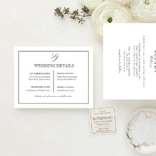 Maison Suite Monogram Minimal Wedding Details Letterpress Enclosure Card