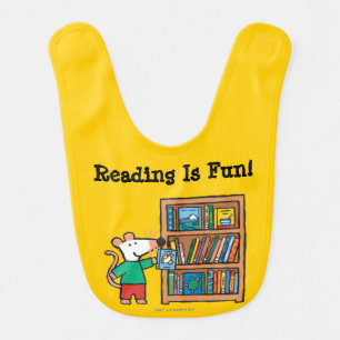 Maisy and a Bookshelf of Books Bib