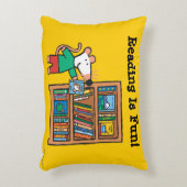 Maisy and a Bookshelf of Books Decorative Pillow (Front(Vertical))
