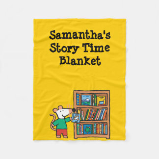 Maisy and a Bookshelf of Books Fleece Blanket