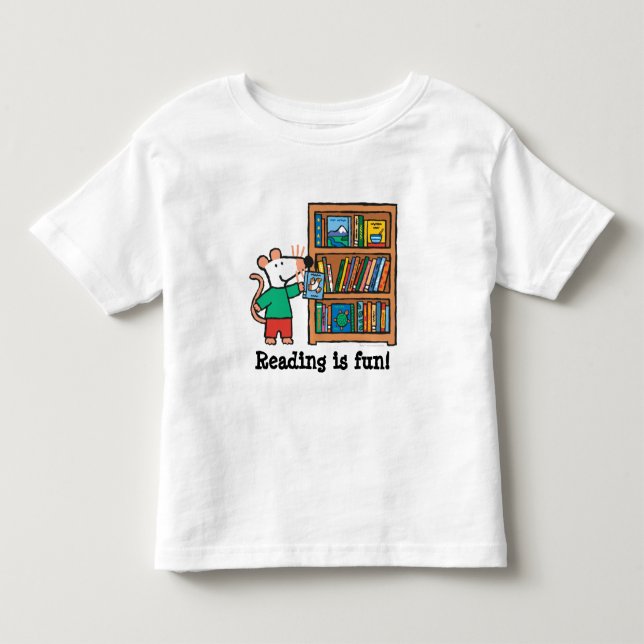 Maisy and a Bookshelf of Books Toddler T-shirt (Front)