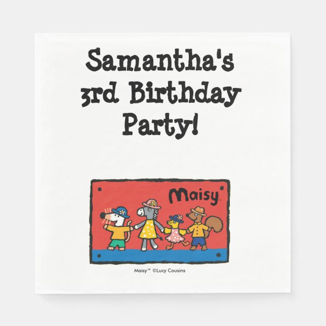 Maisy and Best Friends Hold Hands Paper Napkins (Front)