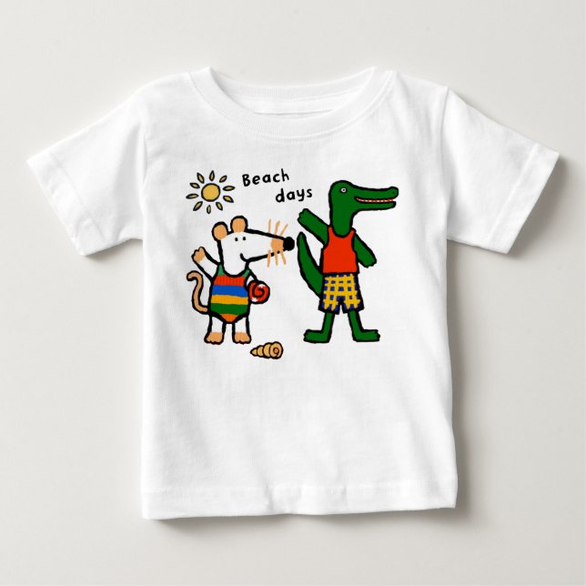 Maisy and Charley Beach Days Baby T-Shirt (Front)