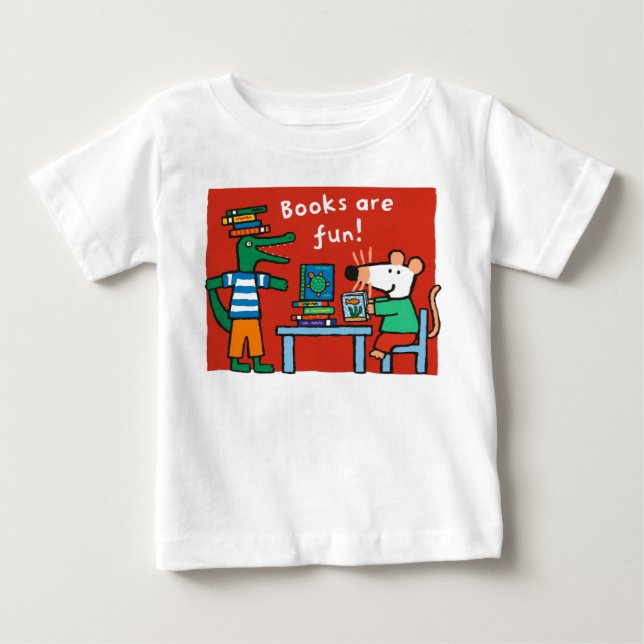 Maisy and Charley Books are Fun Baby T-Shirt (Front)