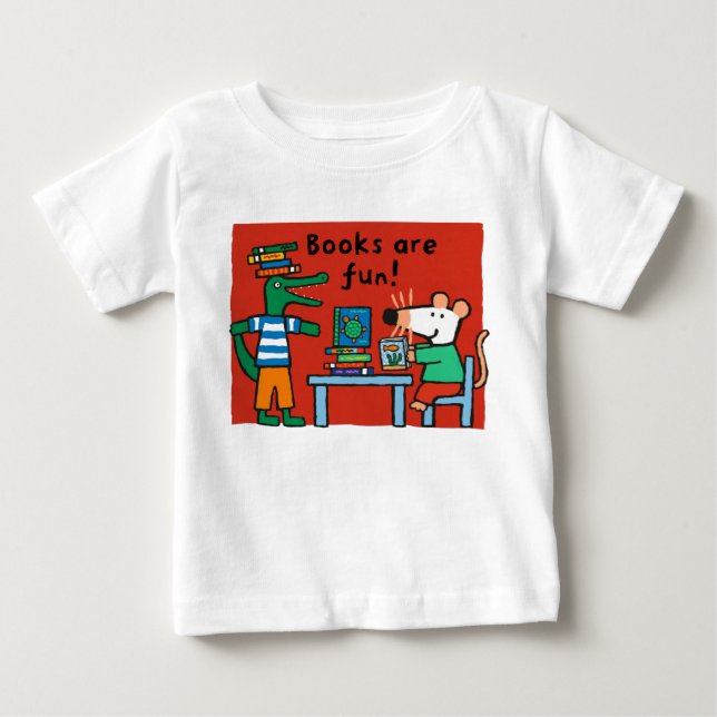 Maisy and Charley Read Books Baby T-Shirt (Front)