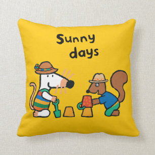 Maisy and Cyril Build a Sand Castle Throw Pillow