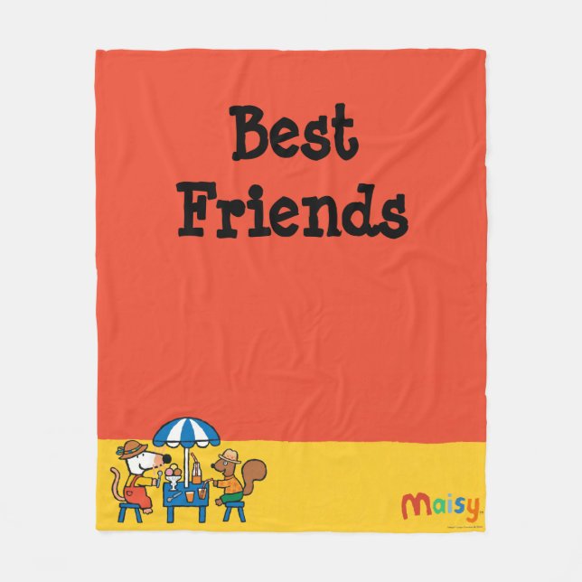 Maisy and Cyril Snacktime at the Beach Fleece Blanket (Front)