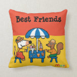 Maisy and Cyril Snacktime at the Beach Throw Pillow