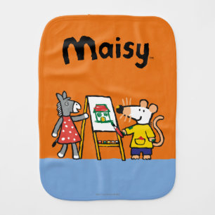 Maisy and Dotty Paint at Preschool Baby Burp Cloth