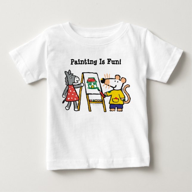 Maisy and Dotty Paint at Preschool Baby T-Shirt (Front)