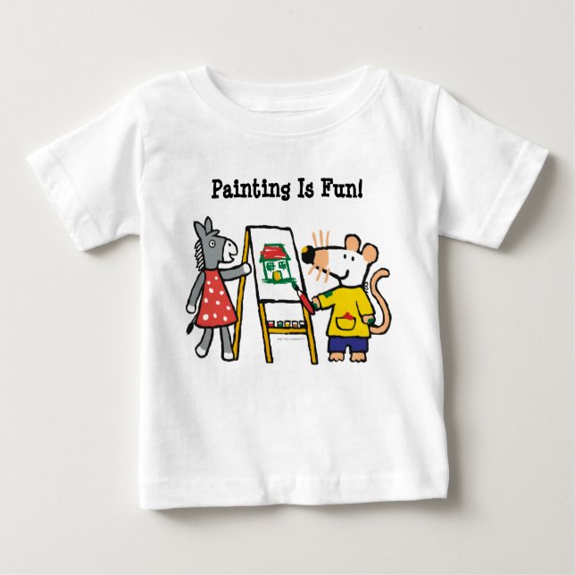 Maisy and Dotty Paint at Preschool Baby T-Shirt (Front)