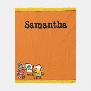 Maisy and Dotty Paint at Preschool Fleece Blanket