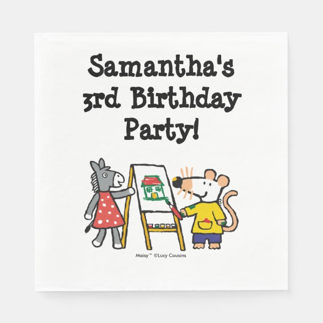 Maisy and Dotty Paint at Preschool Napkins (Front)