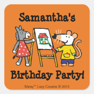 Maisy and Dotty Paint at Preschool Square Sticker