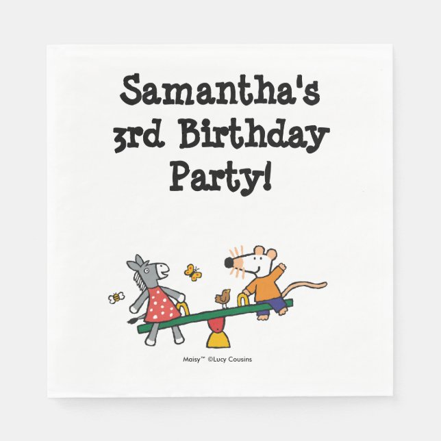 Maisy and Dotty Seesaw at the Playground Napkins (Front)