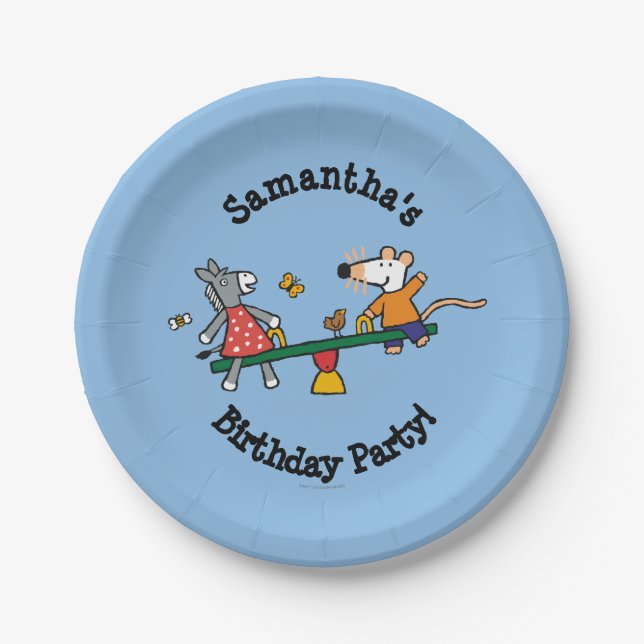 Maisy and Dotty Seesaw at the Playground Paper Plates (Front)