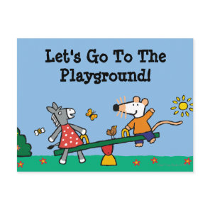 Maisy and Dotty Seesaw at the Playground Postcard