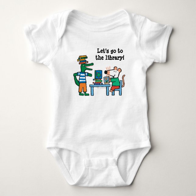 Maisy and Friends Enjoy the Library Baby Bodysuit (Front)
