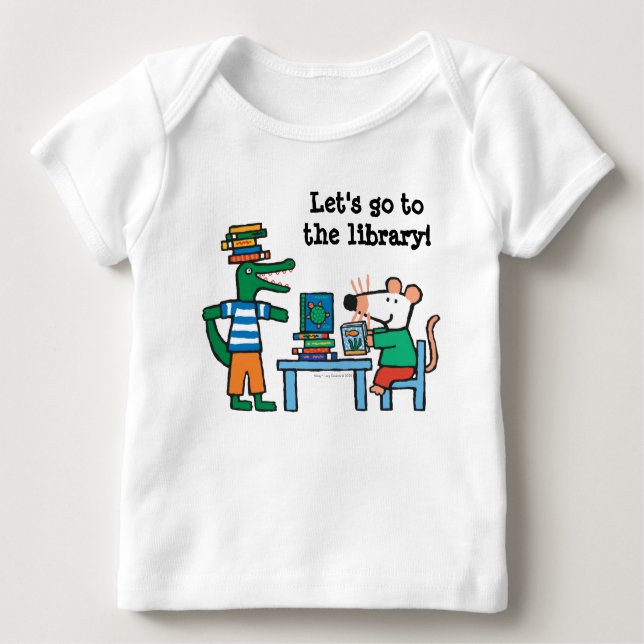 Maisy and Friends Enjoy the Library Baby T-Shirt (Front)
