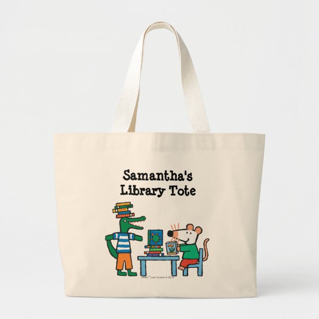 Maisy and Friends Enjoy the Library Large Tote Bag (Front)