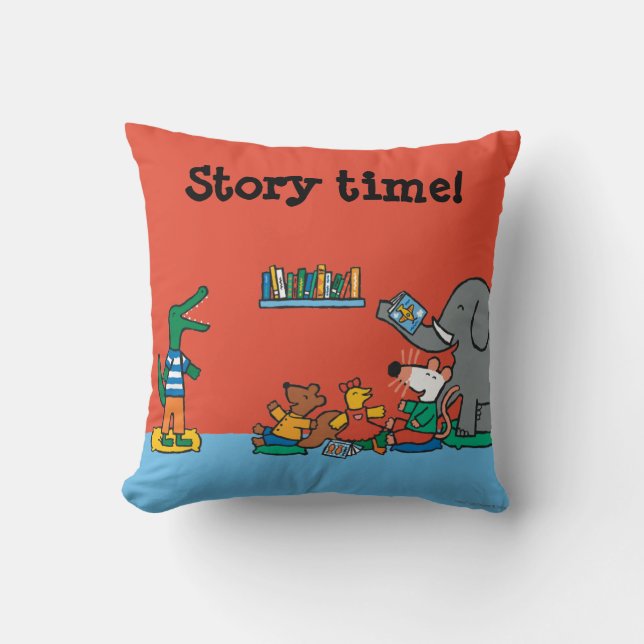 Maisy and Friends Laugh at Story Time Throw Pillow (Front)