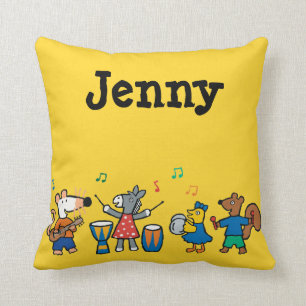 Maisy and Friends Play in the Band Throw Pillow