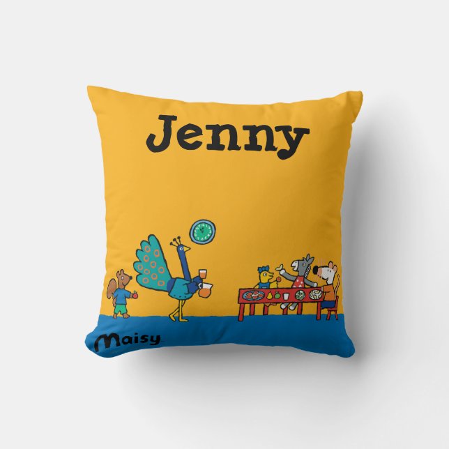 Maisy and Friends Preschool Snack Time Throw Pillow (Front)
