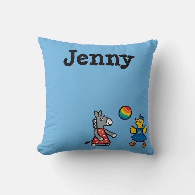 Maisy at Preschool with Friends on the Playground Throw Pillow (Front)