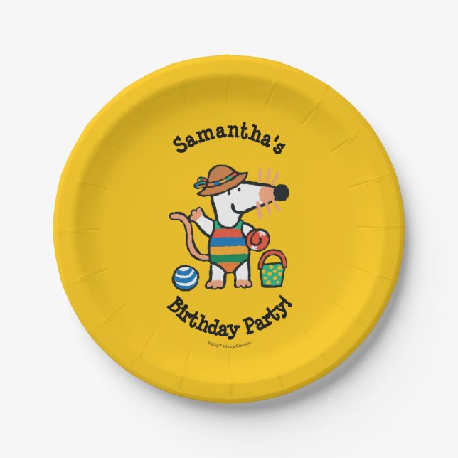Maisy at the Beach Birthday Paper Plates (Front)