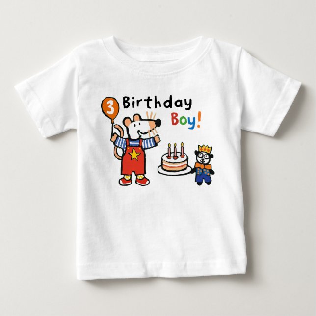 Maisy Birthday Boy, 3 Years Old Baby T-Shirt (Front)