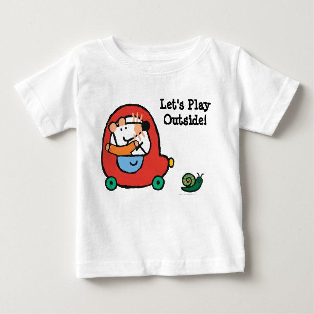 Maisy Drives a Cute Red Car Baby T-Shirt (Front)