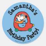 Maisy Drives a Cute Red Car Classic Round Sticker