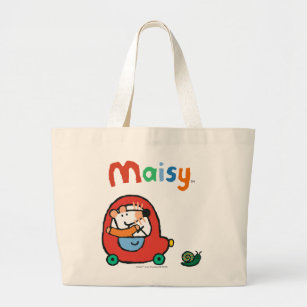 Maisy Drives a Cute Red Car Large Tote Bag