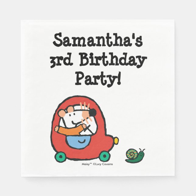 Maisy Drives a Cute Red Car Paper Napkins (Front)