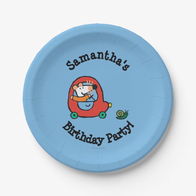 Maisy Drives a Cute Red Car Paper Plates (Front)