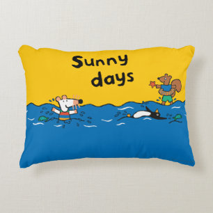 Maisy Goes Swimming at the Beach Accent Pillow