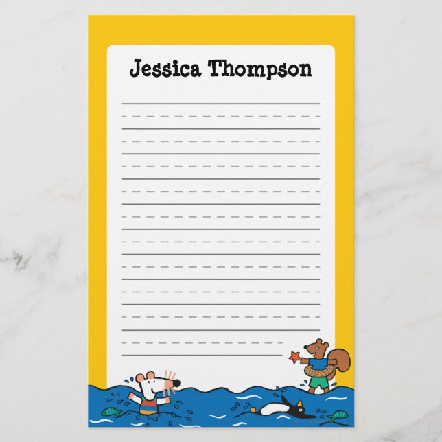Maisy Goes Swimming at the Beach Stationery (Front)