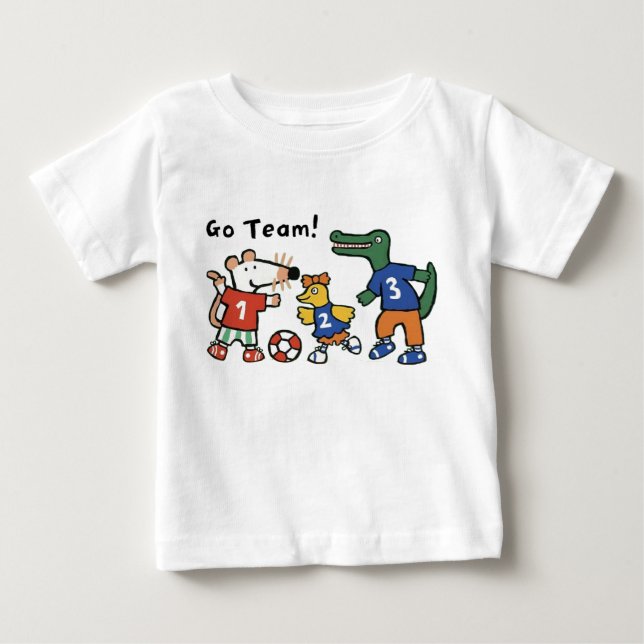 Maisy Plays Soccer, Go Team! Baby T-Shirt (Front)