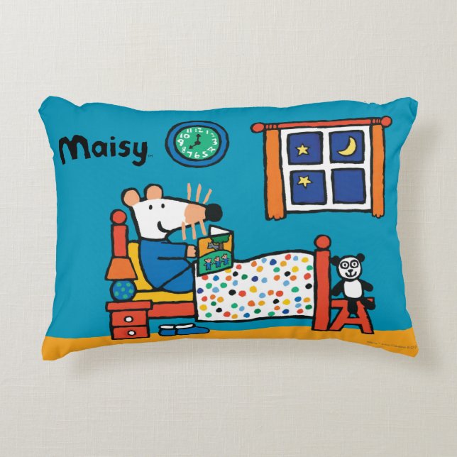 Maisy Ready for Bed Blue Pajamas Decorative Pillow (Front)