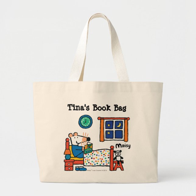 Maisy Ready for Bed Blue Pajamas Large Tote Bag (Front)