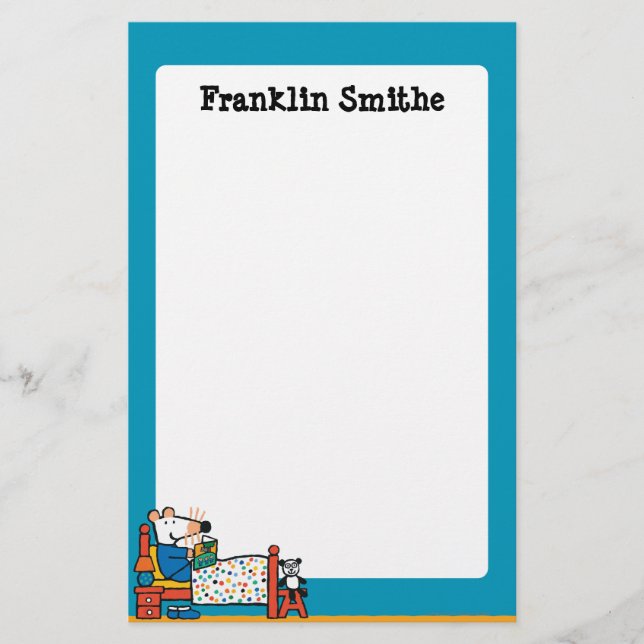 Maisy Ready for Bed Blue Pajamas Stationery (Front)